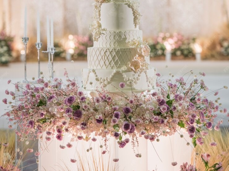 Services 6 white wedding cake with flower 33799 529